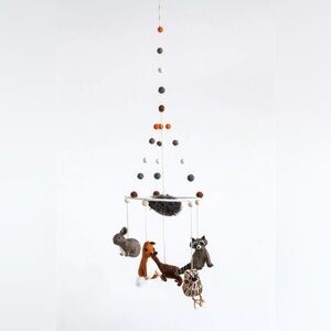 Creative Co-Op Woodland Animal Mobile - Brown, Gray, White